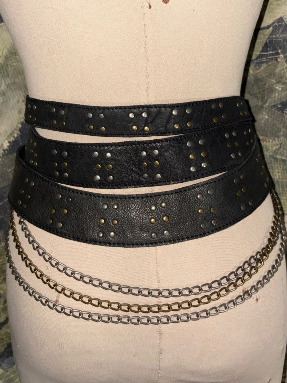 Free People Leather Chain Belt